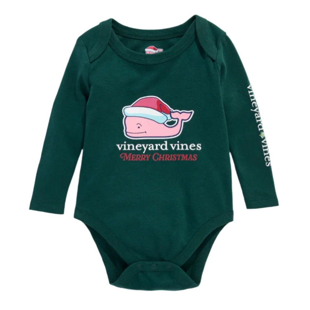 Vineyard Vines Festive Green Kids Bodysuit